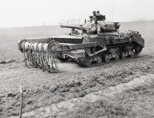 Sherman flail tank. PAC Photo.